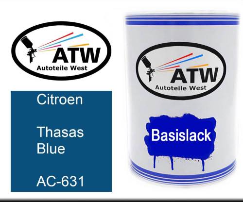 Citroen, Thasas Blue, AC-631: 500ml Lackdose, von ATW Autoteile West.